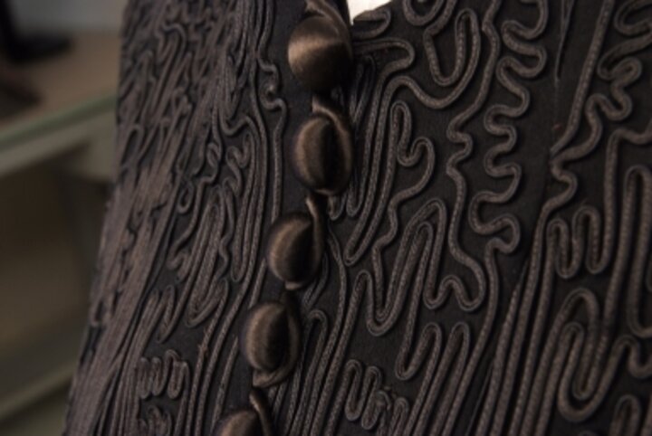 Detail on Black Crepte Jacket